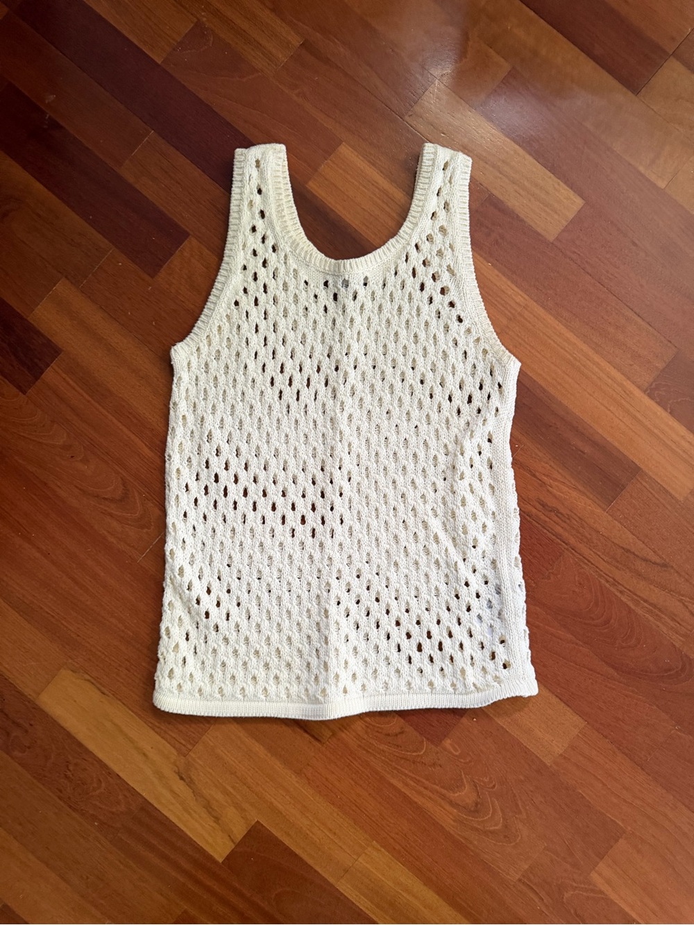 Madewell Classic Crochet Tank Top - Cream Sleeveless Knit